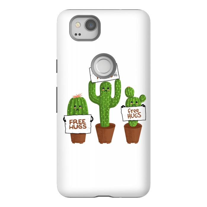 Pixel 2 StrongFit Free Hugs Cactus by Afif Quilimo