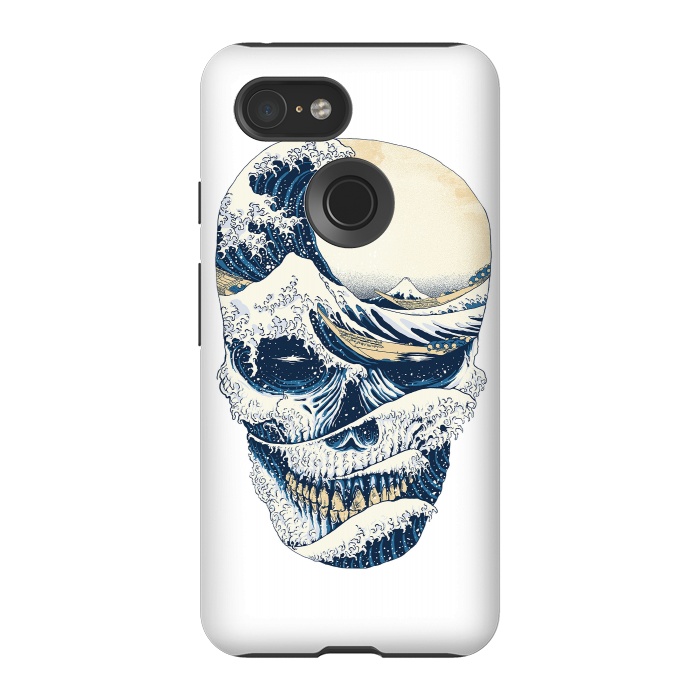 Pixel 3 StrongFit The Great Wave off Skull by Afif Quilimo