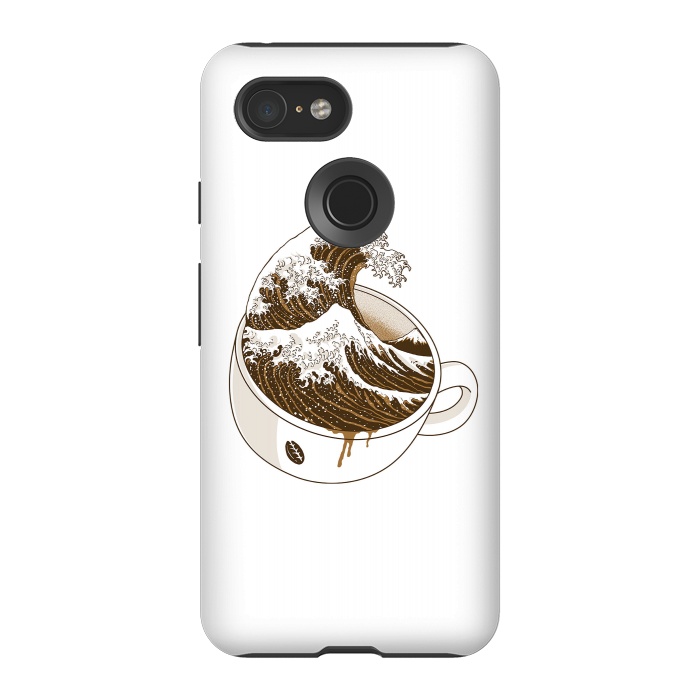 Pixel 3 StrongFit The Great Wave off Coffee by Afif Quilimo