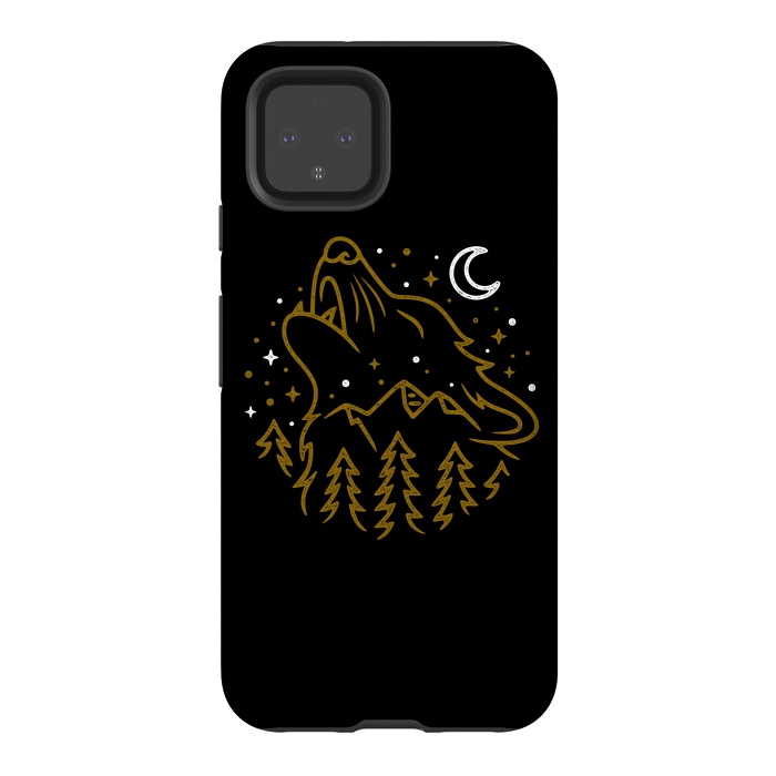 Pixel 4 StrongFit Wolf Howling by Afif Quilimo