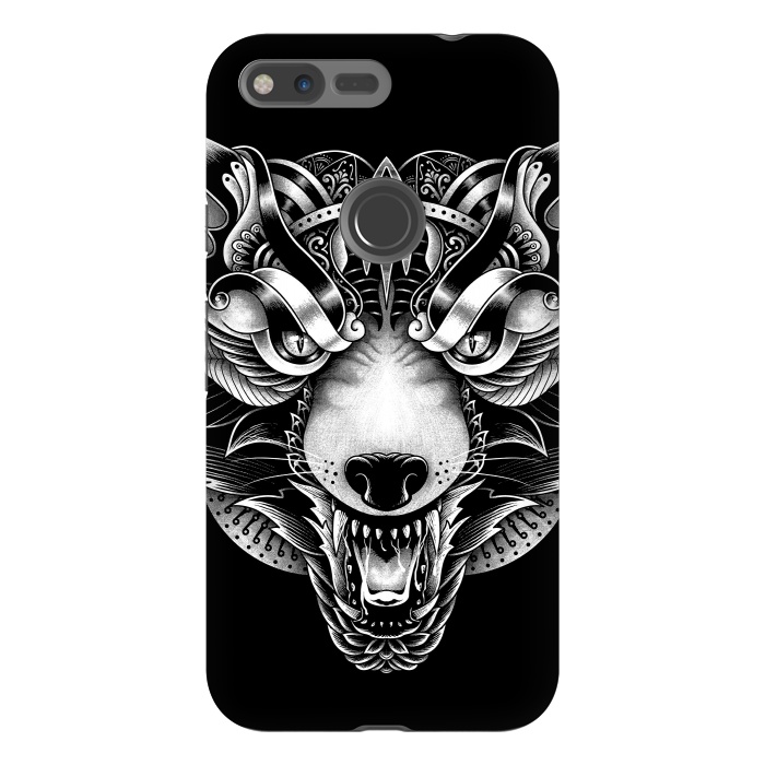 Pixel XL StrongFit Angry Wolf Ornate by Afif Quilimo