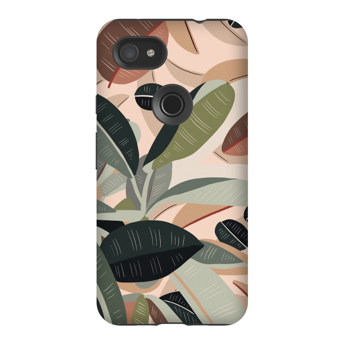 Pixel 3AXL StrongFit Green leaves abstract by Mmartabc