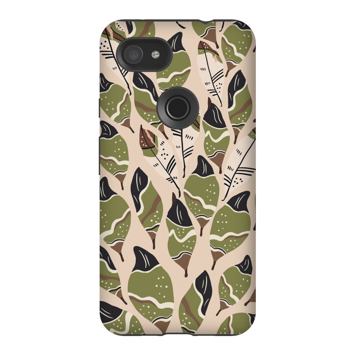 Pixel 3AXL StrongFit Feather bohemian green by Mmartabc