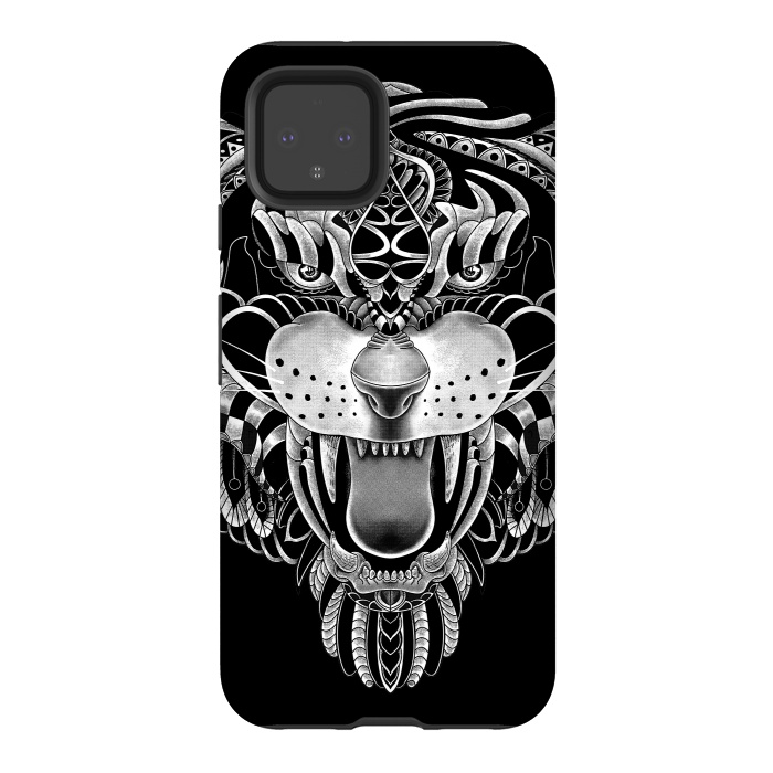 Pixel 4 StrongFit Tiger Ornate by Afif Quilimo