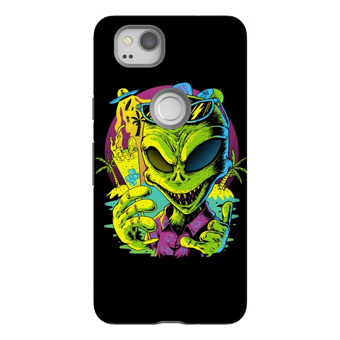 Pixel 2 StrongFit Alien Summer Vibes (Dark) by Afif Quilimo