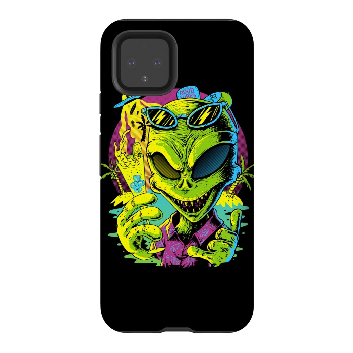Pixel 4 StrongFit Alien Summer Vibes (Dark) by Afif Quilimo