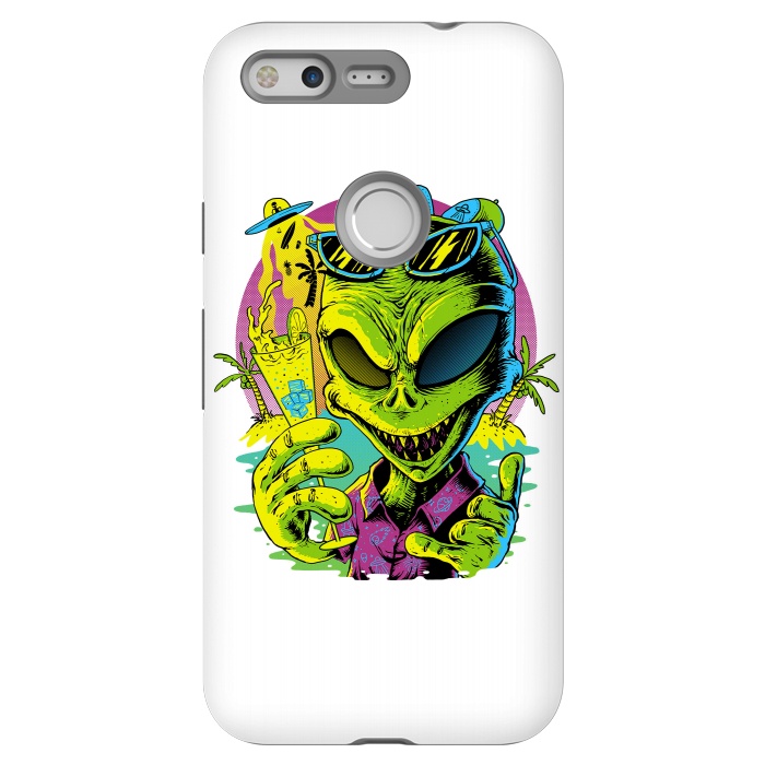 Pixel StrongFit Alien Summer Vibes (White) by Afif Quilimo