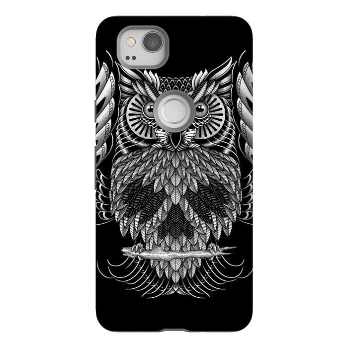 Pixel 2 StrongFit Owl Skull Ornate (Dark) by Afif Quilimo
