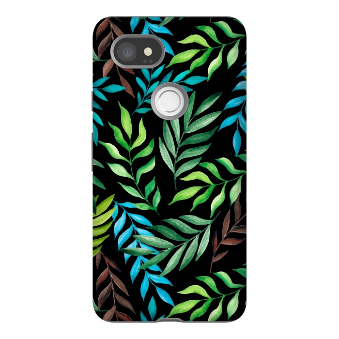 Pixel 2XL StrongFit Tropical leaves by Julia Badeeva