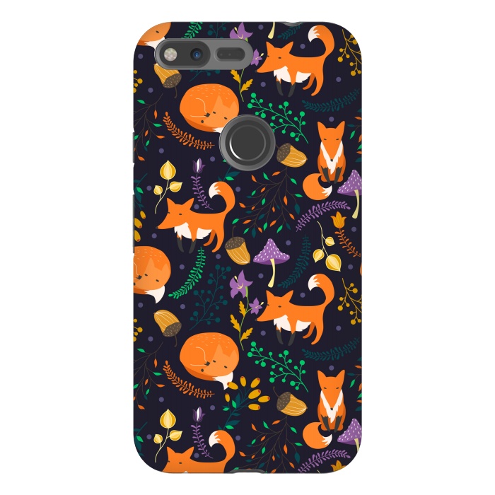 Pixel XL StrongFit Cute foxes by Julia Badeeva