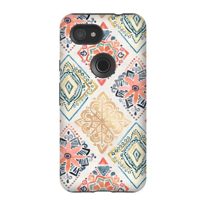Pixel 3A StrongFit Gilded Pysanky Diamonds by Tangerine-Tane