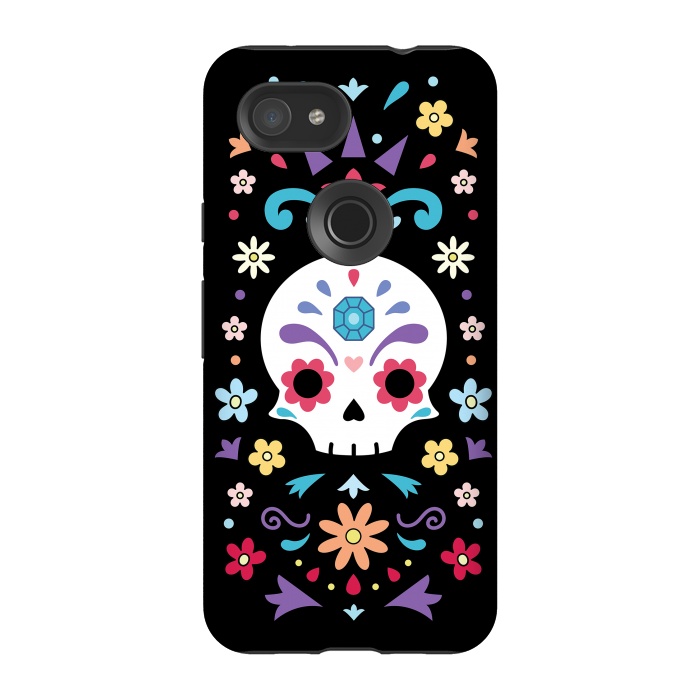 Pixel 3A StrongFit Cute day of the dead by Laura Nagel