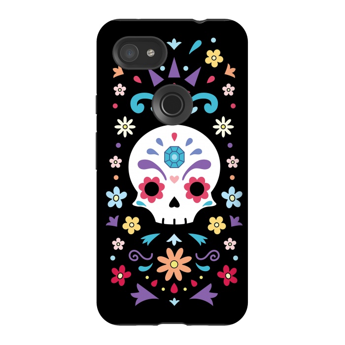 Pixel 3AXL StrongFit Cute day of the dead by Laura Nagel