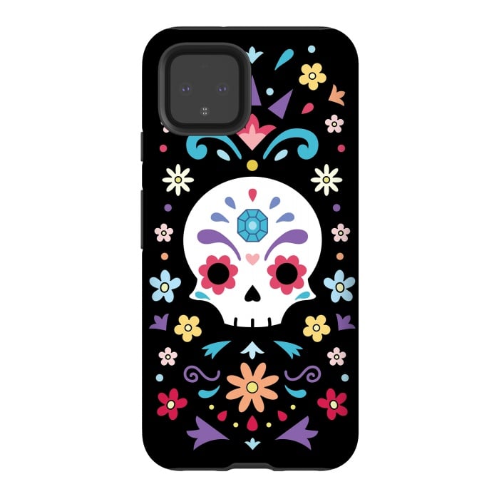 Pixel 4 StrongFit Cute day of the dead by Laura Nagel