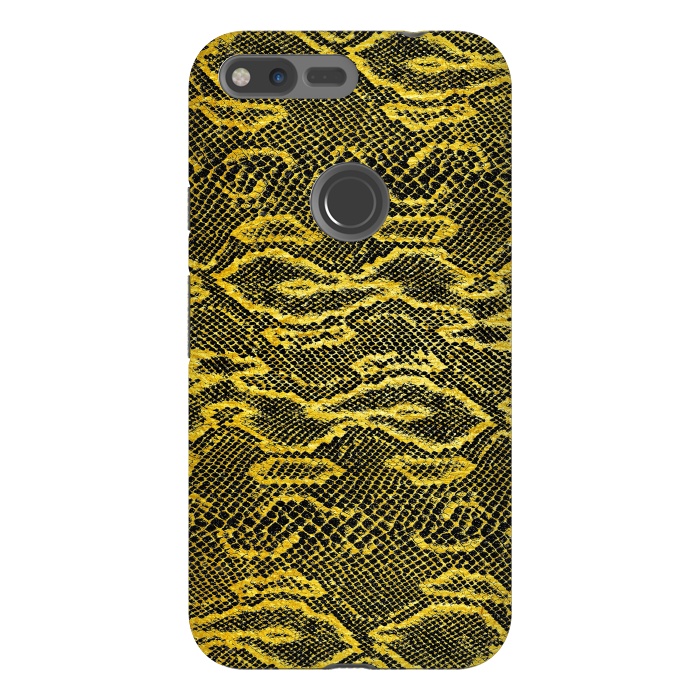 Pixel XL StrongFit Black and Gold Snake Skin I by Art Design Works