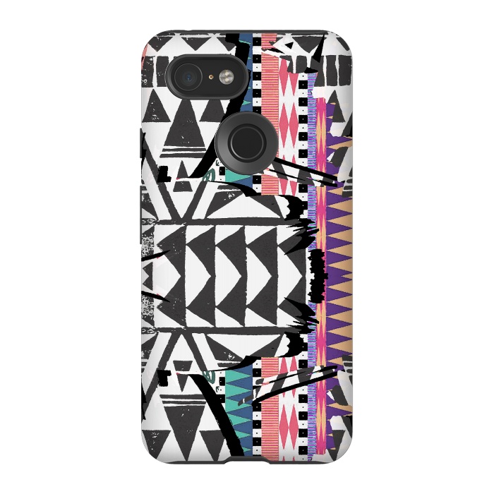Pixel 3 StrongFit Colourful African inspired ethnic print by Oana 