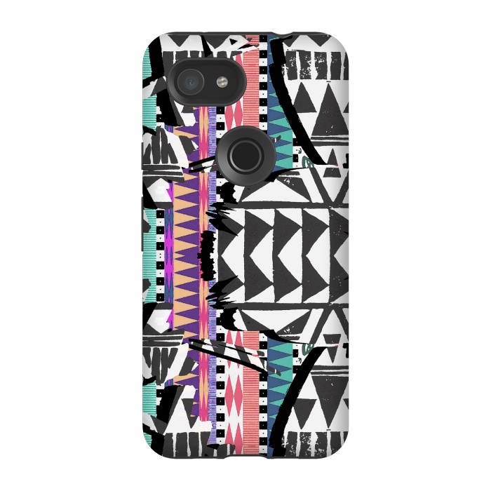 Pixel 3A StrongFit Colourful African inspired ethnic print by Oana 