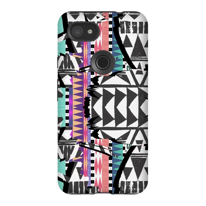 Pixel 3AXL StrongFit Colourful African inspired ethnic print by Oana 