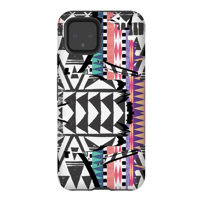 Pixel 4 StrongFit Colourful African inspired ethnic print by Oana 
