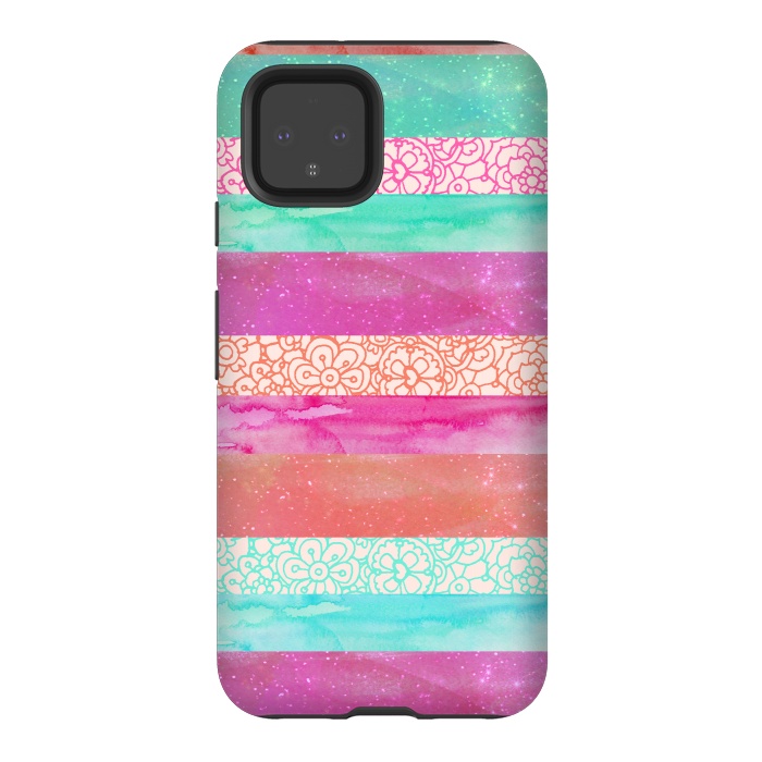 Pixel 4 StrongFit Tropical Stripes by Tangerine-Tane