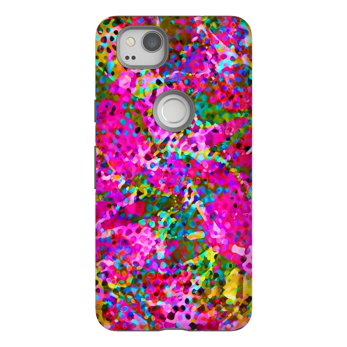 Pixel 2 StrongFit Floral Abstract Stained Glass G548 by Medusa GraphicArt