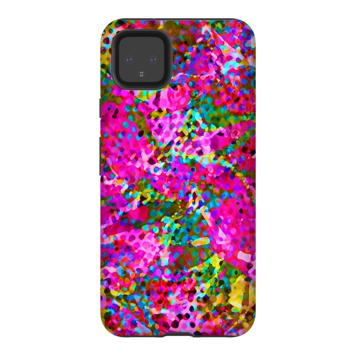 Pixel 4XL StrongFit Floral Abstract Stained Glass G548 by Medusa GraphicArt