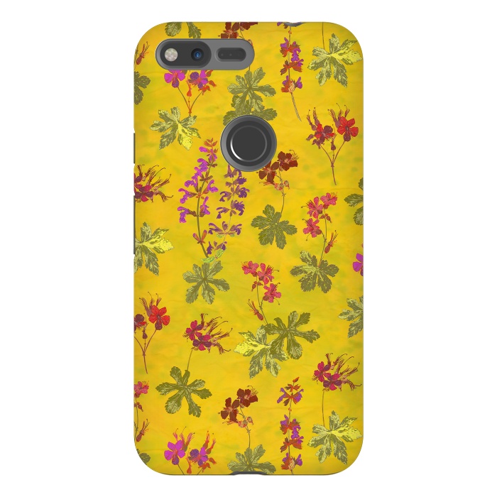 Pixel XL StrongFit Cottage Garden Floral Yellow by Lotti Brown