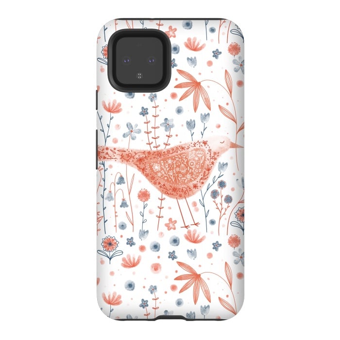 Pixel 4 StrongFit Apricot Bird by Nic Squirrell