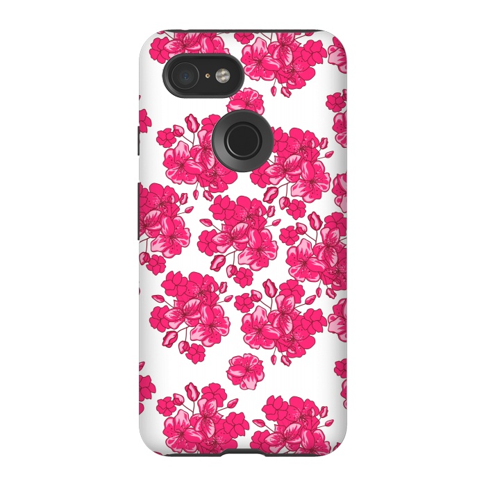 Pixel 3 StrongFit pink floral print 2 by MALLIKA