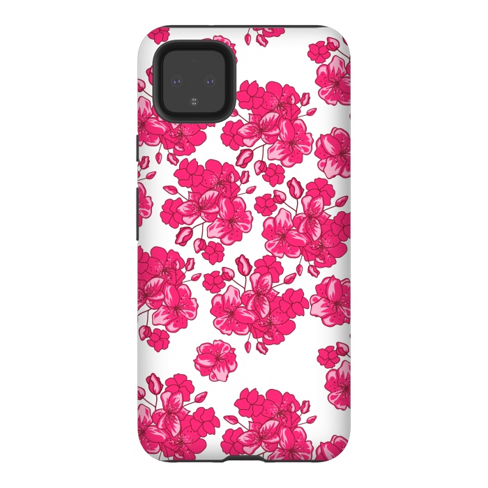 Pixel 4XL StrongFit pink floral print 2 by MALLIKA