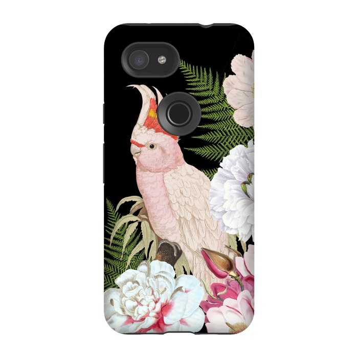 Pixel 3A StrongFit Vintage Cockatoo in Flower Jungle by  Utart
