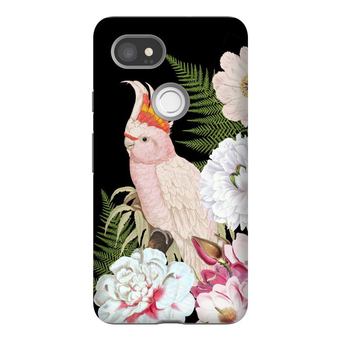 Pixel 2XL StrongFit Vintage Cockatoo in Flower Jungle by  Utart