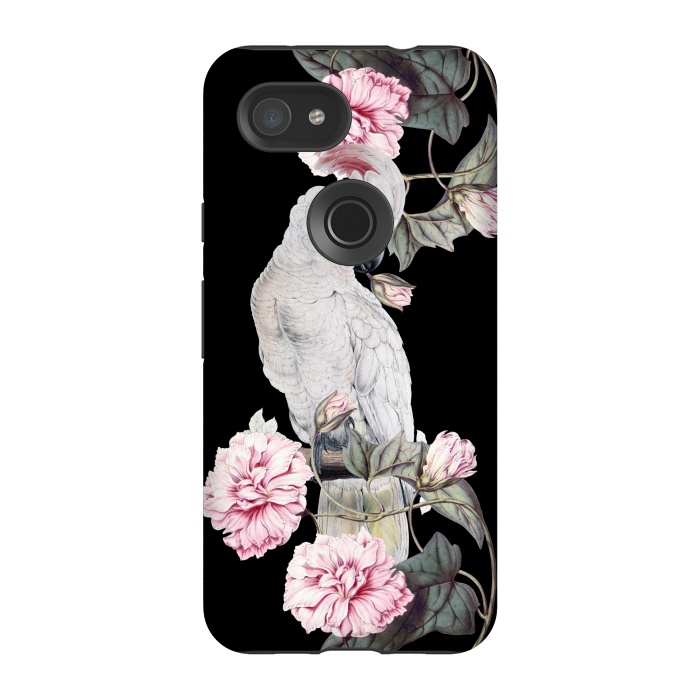 Pixel 3A StrongFit Nostalgic White Cockatoo With Pink Flowers by  Utart