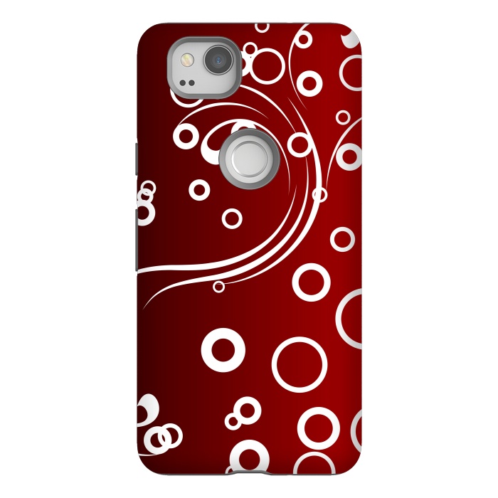 Pixel 2 StrongFit White Abstracts on Red by Texnotropio