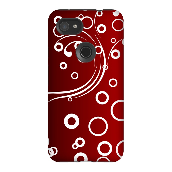 Pixel 3AXL StrongFit White Abstracts on Red by Texnotropio