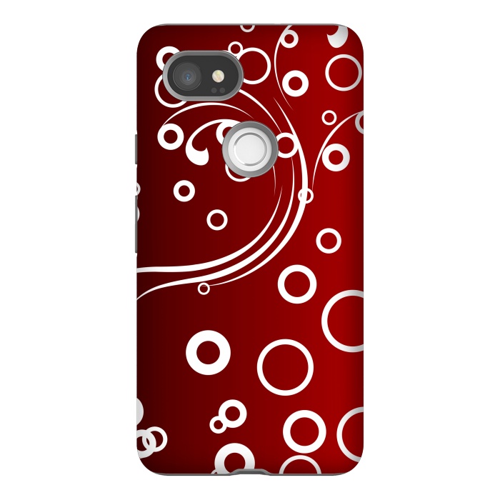 Pixel 2XL StrongFit White Abstracts on Red by Texnotropio