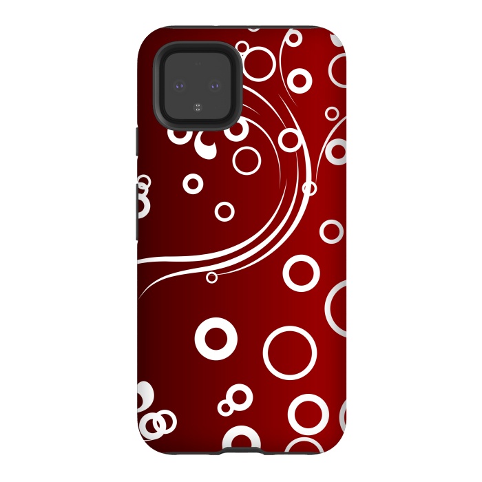 Pixel 4 StrongFit White Abstracts on Red by Texnotropio