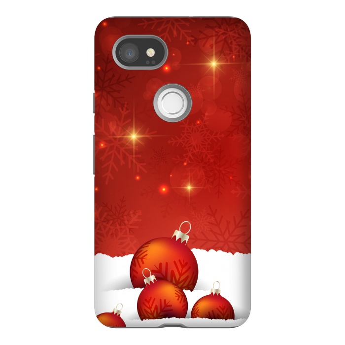 Pixel 2XL StrongFit Red Christmas by Texnotropio