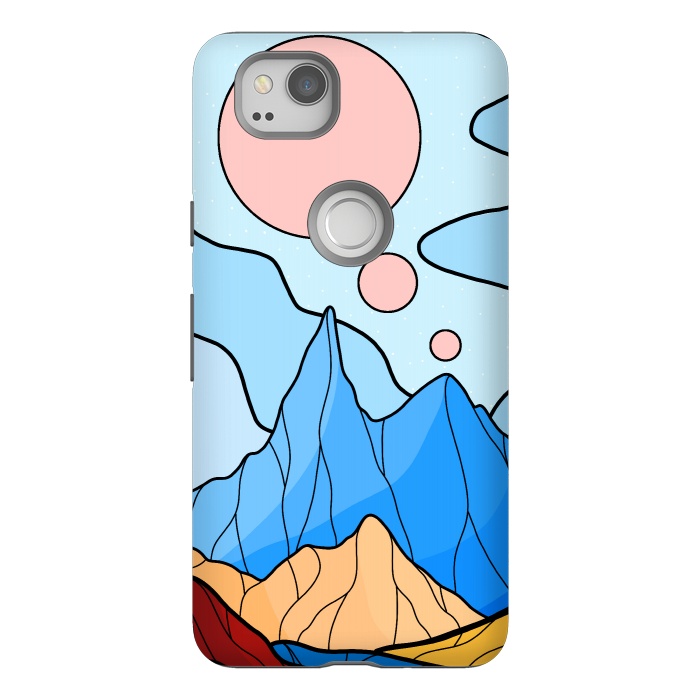 Pixel 2 StrongFit The 3 moons and the blue peak by Steve Wade (Swade)