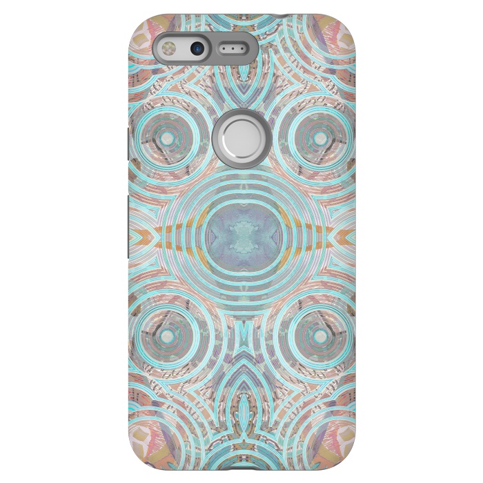 Pixel StrongFit Pastel playful African inspired circle sketch pattern by Oana 