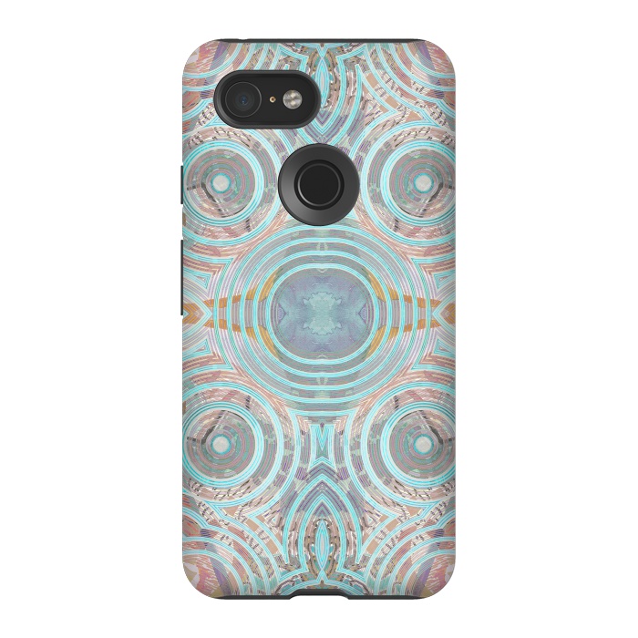 Pixel 3 StrongFit Pastel playful African inspired circle sketch pattern by Oana 