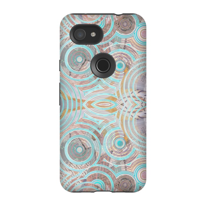 Pixel 3A StrongFit Pastel playful African inspired circle sketch pattern by Oana 