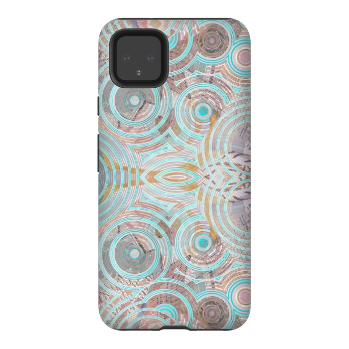 Pixel 4XL StrongFit Pastel playful African inspired circle sketch pattern by Oana 