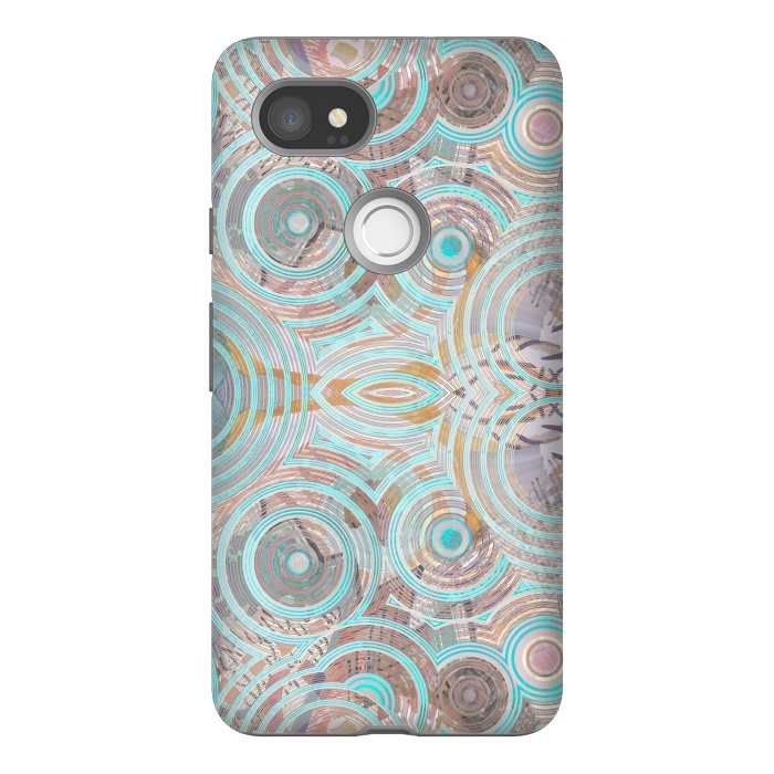 Pixel 2XL StrongFit Pastel playful African inspired circle sketch pattern by Oana 