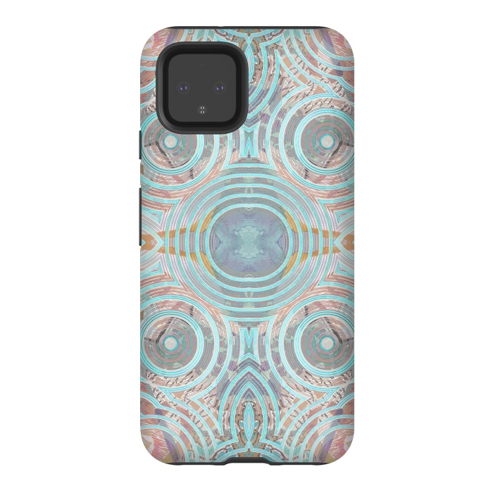 Pixel 4 StrongFit Pastel playful African inspired circle sketch pattern by Oana 