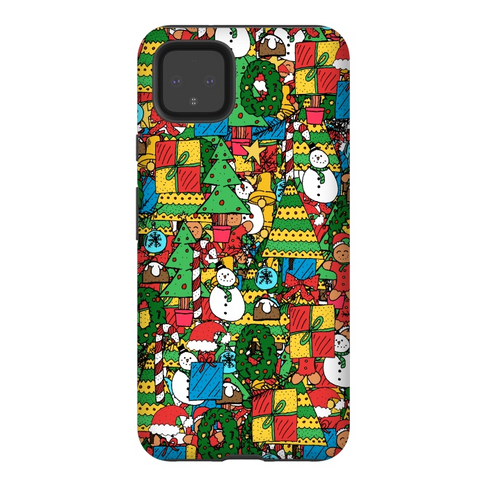 Pixel 4XL StrongFit Merry Christmas pattern by Steve Wade (Swade)