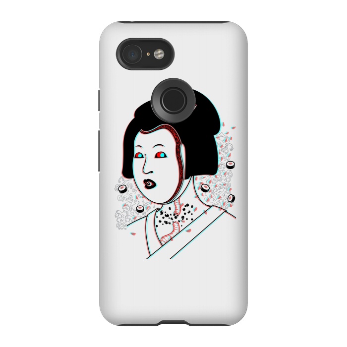 Pixel 3 StrongFit Psychedelic Geisha by Pigboom