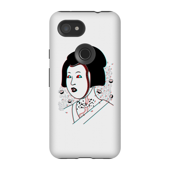 Pixel 3A StrongFit Psychedelic Geisha by Pigboom
