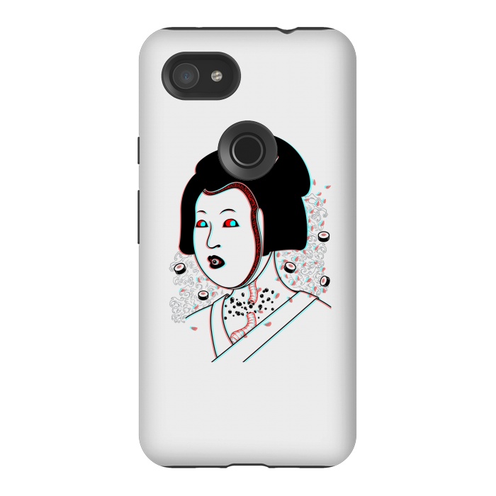Pixel 3AXL StrongFit Psychedelic Geisha by Pigboom