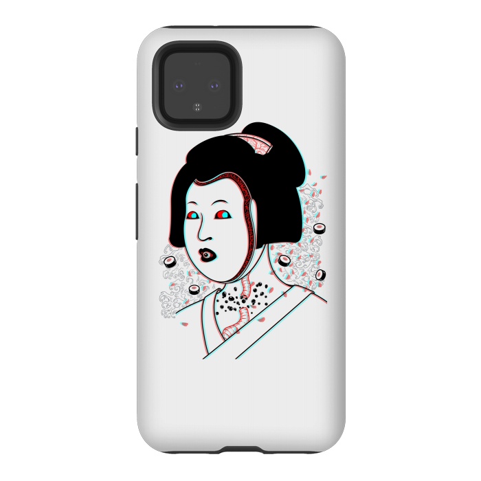 Pixel 4 StrongFit Psychedelic Geisha by Pigboom